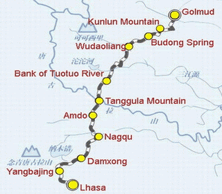 Qinghai-Tibet Railway Map Qinghai-Tibet Railway Map