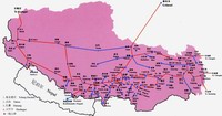 Road Map of Tibet (in both Chinese and English)